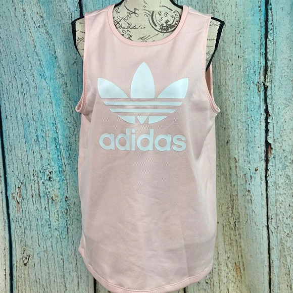 ADIDAS LN Blush Pink White Trefoil Tank - Picture 11 of 11